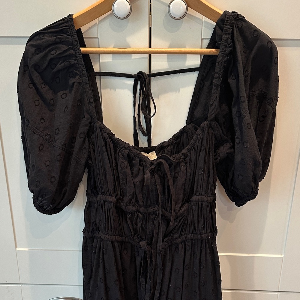Ulla Johnson Black One-Shoulder Puff Sleeve Dress - Picture 1 of 6